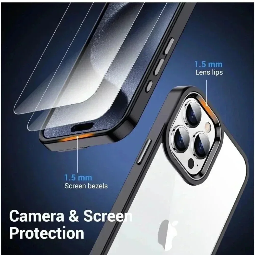 Justcool for iPhone 15 Pro 6.1” Case Military Grade‎ With 2 Screen Protectors